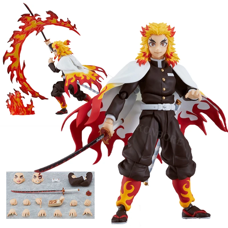 

14cm Figma #553 Demon Slayer Anime Figure Kyojuro Rengoku Kimetsu no Yaiba Action Figure 508-DX Nezuko Figurine Model Doll Toys