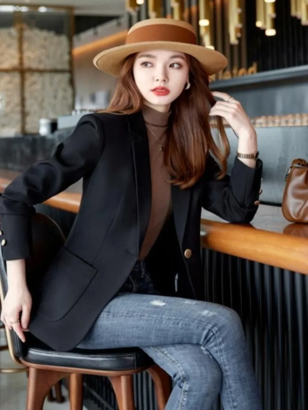 Женский блейзер тонкая обтягивающая верхняя одежда офисная профессиональная