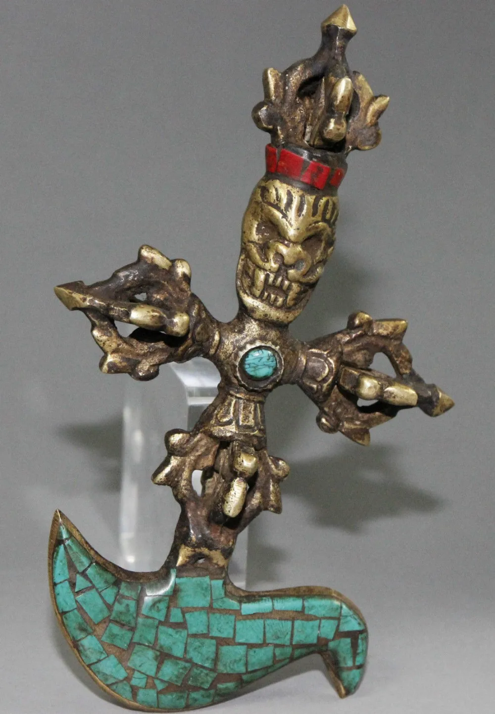 

Old Tibet Tibetan Turquoise Bronze Manjushri Wisdom Sword