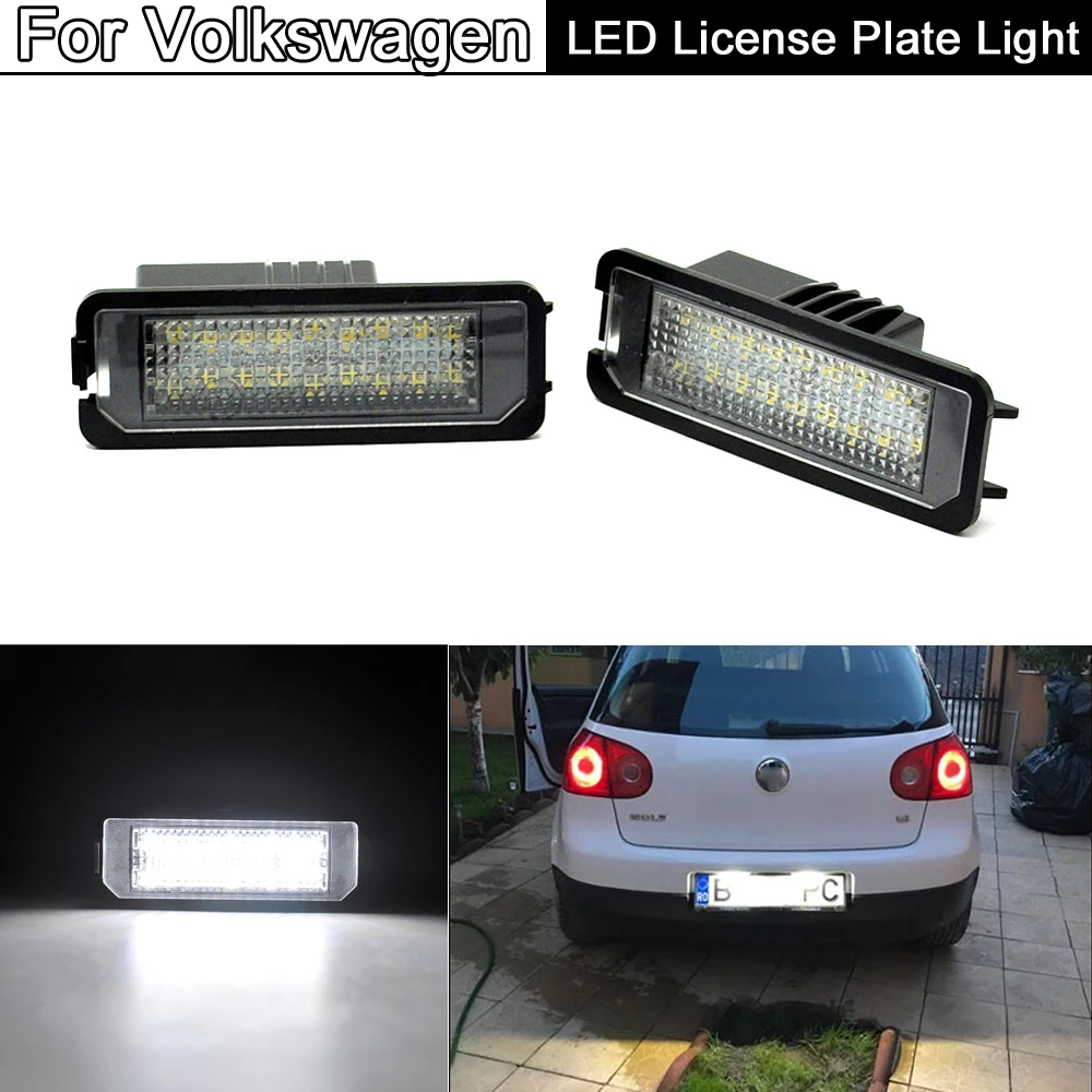 

White LED Number License Plate Light For VW Amarok Eos Golf New Beetle Polo Passat Scirocco Lupo For Skoda Superb For Seat