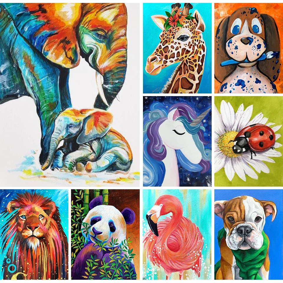 

Алмазная 5D картина «сделай сам», вышивка с изображением единорога, слона, мозаика, наборы для вышивки крестиком, домашний декор для гостиной