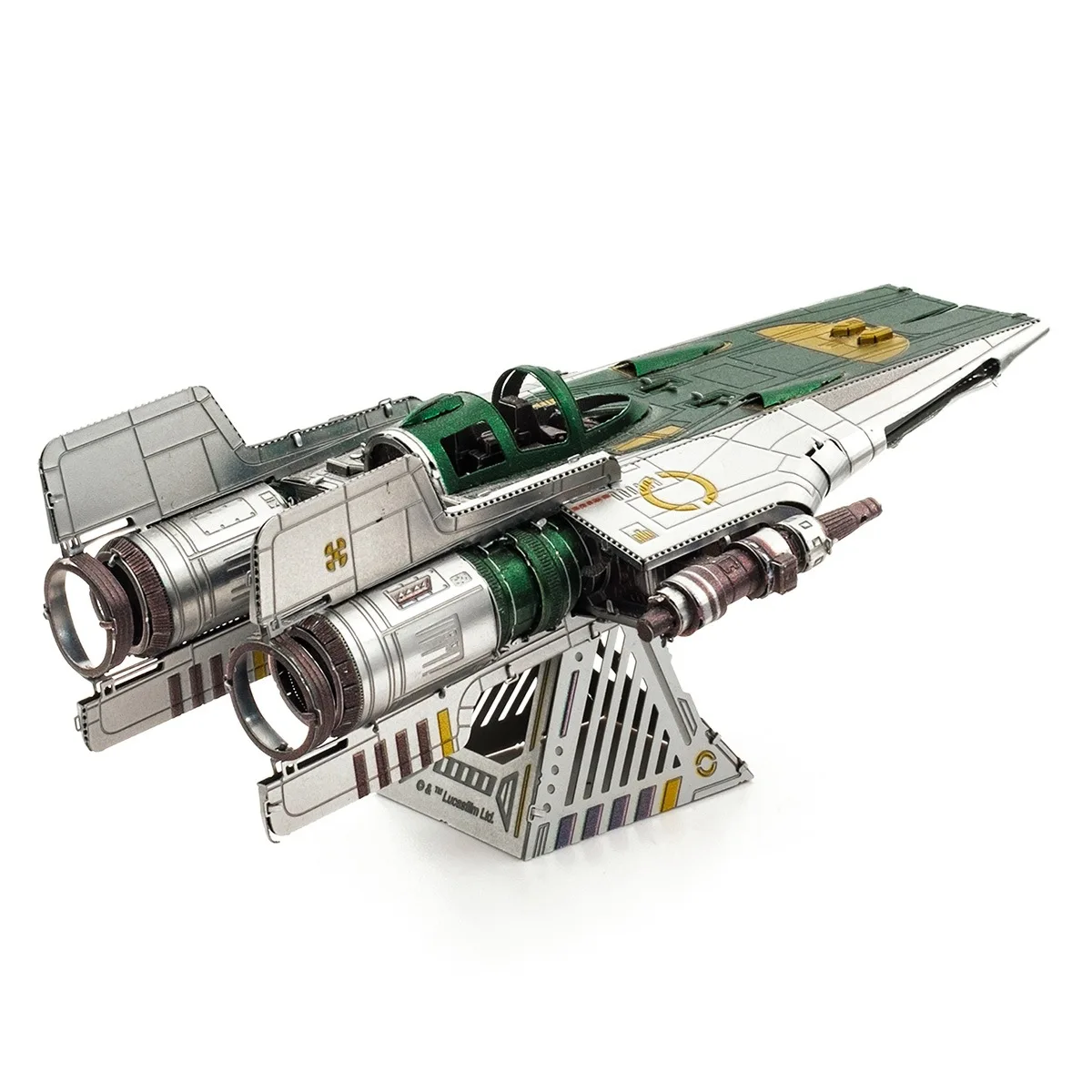 

Mini DIY Color 3D Metal Puzzle Fighter Series A-wing Fighter 66 Model Jigsaw Puzzle Educational Toys Metal Earth Kids Toy