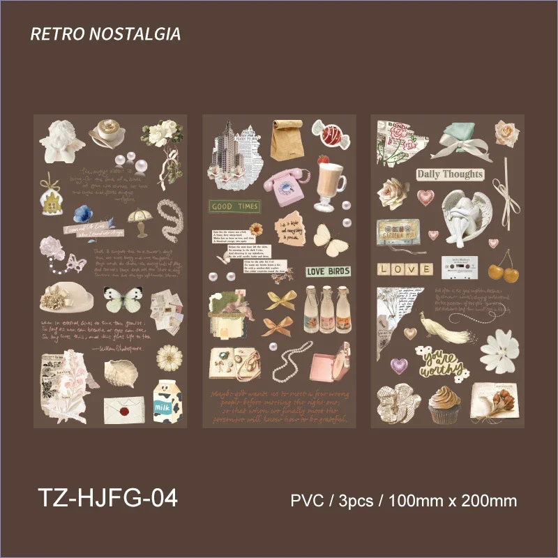 

Jianwu ностальгические наклейки ПВХ TZ-HJFG-01