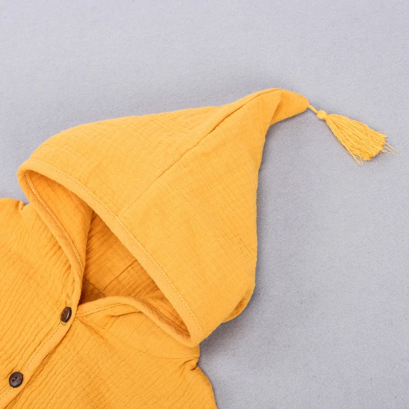 Solid Color Baby Boy Jacket Cotton Linen Kids Boys Clothes Long Sleeve Hooded Top Spring Autumn Children Girls Clothing | Детская одежда