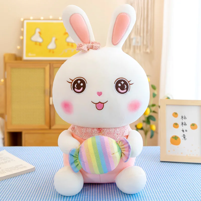 

Zqswk 30/50/60cm rabbit doll plush stuffed toys cute soft cute candy rabbit doll children sleeping pillow hugs new year gift