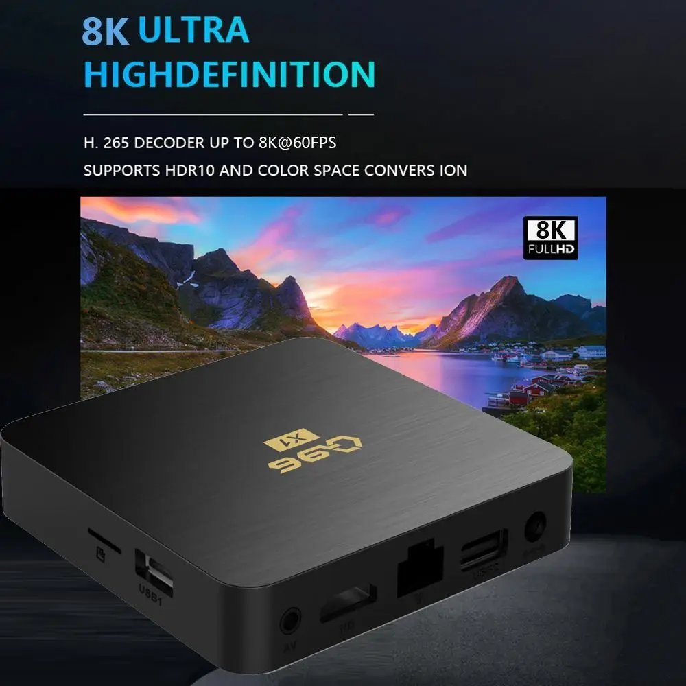 ТВ-приставка Q96 X1 Smart TV Box Android 12 Allwinner H3 Quad Core 2 4G WIFI 8K телеприставка 8 ГБ + 128