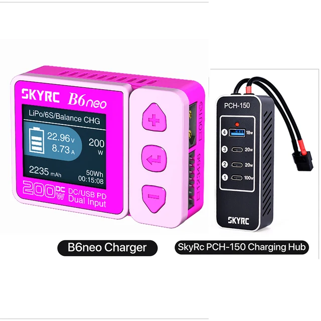 SkyRC B6neo pink + PCH150 Charging Hub