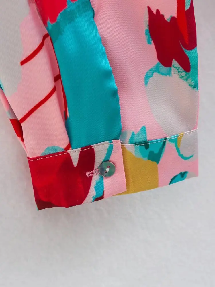 Женские рубашки топ модные с длинным рукавом принтом женская элегантная