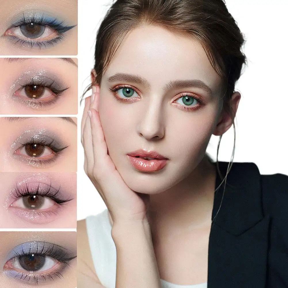 Палитра теней для век синие фиолетовые дымчатые тени 4 цвета матовые