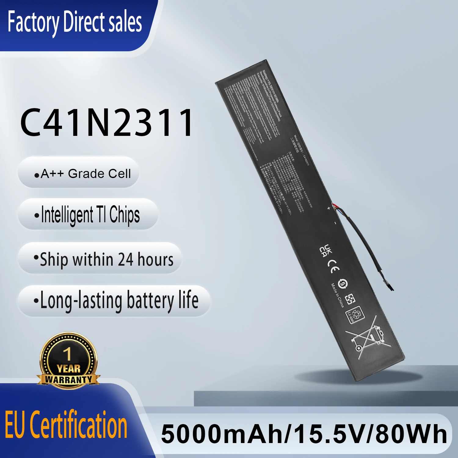 Фото Новый аккумулятор для ноутбука C41N2311 для ASUS ROG Ally X 2nd Handheld Gaming 4ICP6/42/111 ASUS ROG Ally X (2024) RC72LA RC72LA-ALLYX.Z1 №1