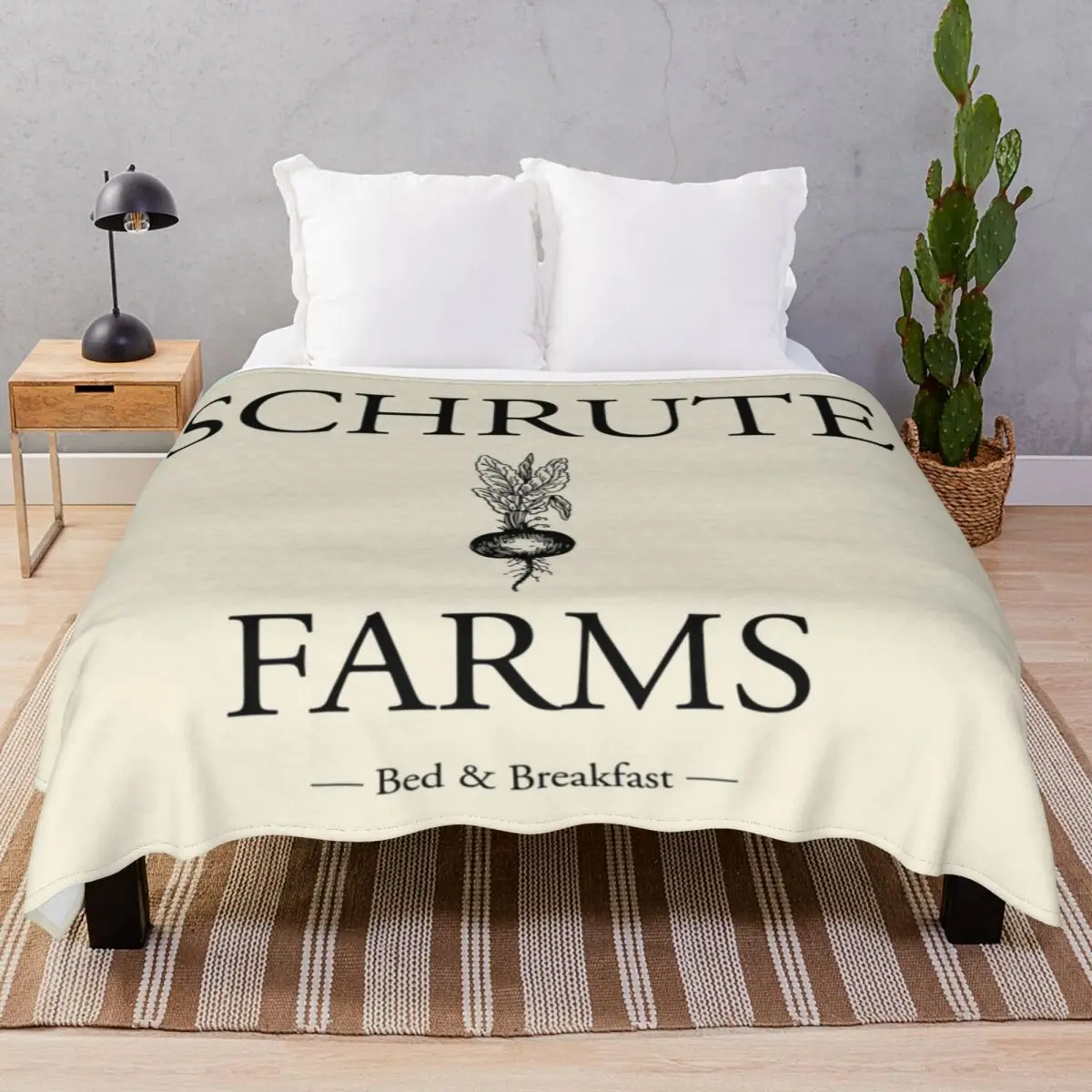 Schrute Farms Blanket Fleece Summer Super Warm Throw Blankets for Bedding Sofa Camp Cinema