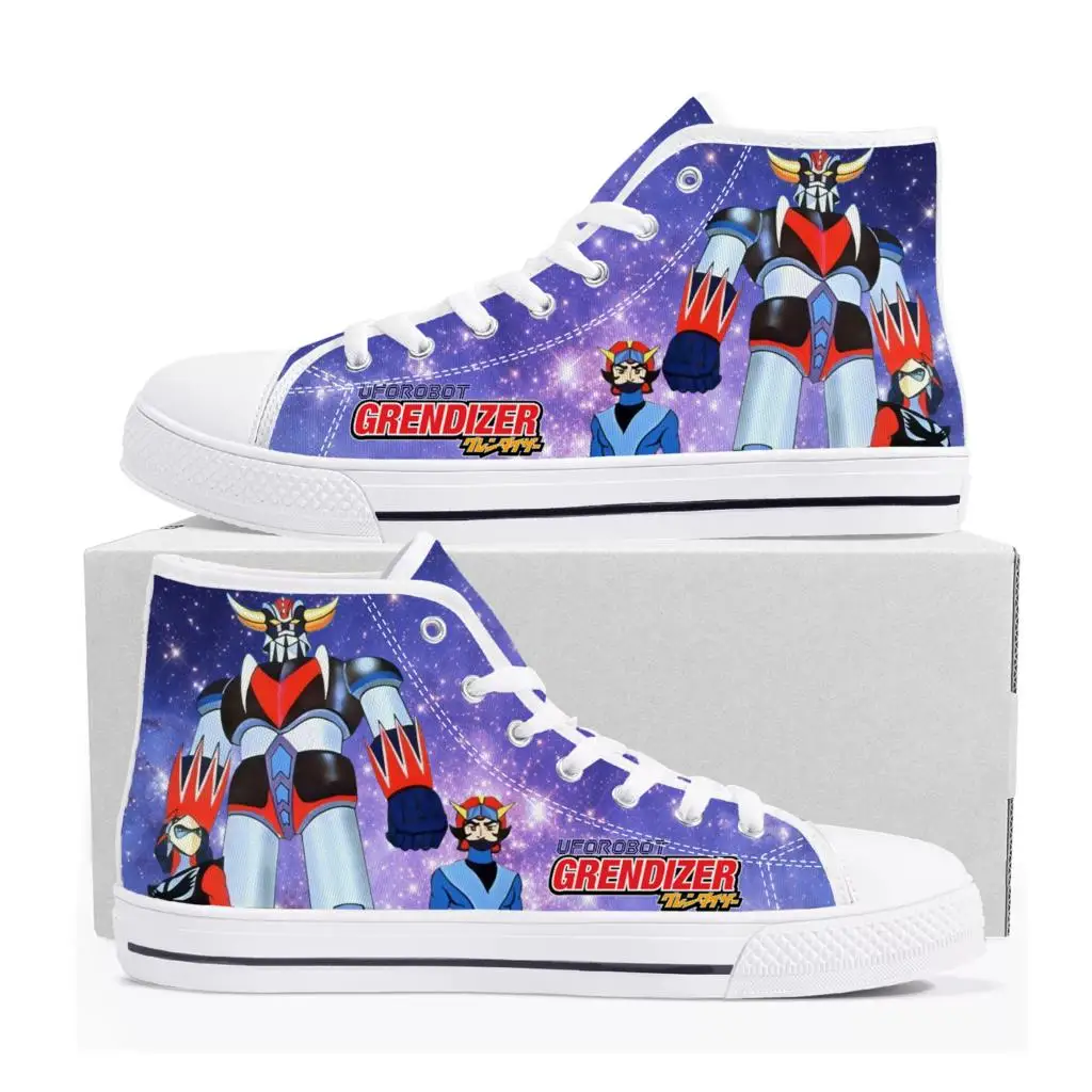 

Cartoon UFO Robot Grendizer High Top Sneakers High Quality Mens Womens Teenager Canvas Sneaker Casual Couple Shoes Custom Shoe