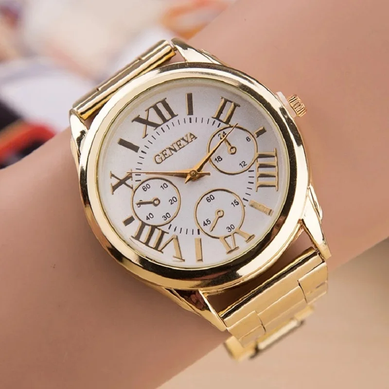 

Relogio Feminino 2023 Fashion Brand Geneva Women Watch Casual Quartz Luxury Stainless Steel Femmes Montres Ladies Wristwatch