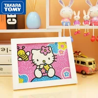 takara tomy handmade diy stickers full of diamonds hello kitty pink cartoon diamond stickers decorative painting