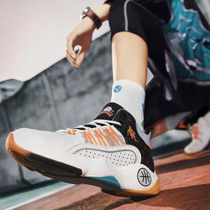 New Fashion Male Basketball Shoes Summer Lightweigh Breathable Top Quality Rebound Sport Shoes Stable Support Brand Shoe for Man