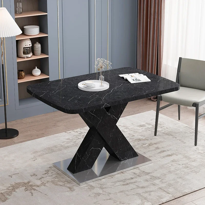

Журнальный столик для гостиной, современная мебель, квадратный обеденный стол, растягивающийся черный мраморный стол с металлическим основанием, журнальные столики