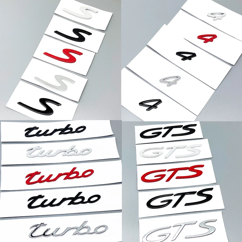 

Аксессуары для эмблем модели автомобиля, подходят для Panamera Cayenne Cayman Carrera Boxster 918 718 Macan GTS Turbo 4 S, наклейки с логотипом