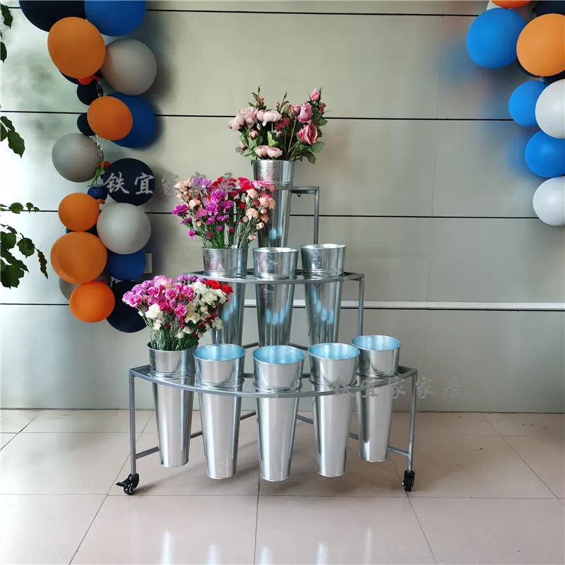 Стойка для выставки цветов Многоуровневая лестница качели с универсальным