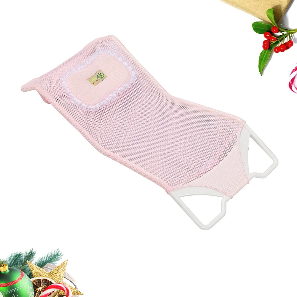 Newborn Infant Safety Anti-slip Security Bath Pad Baby Shower Tub Seat Support (Pink) Net