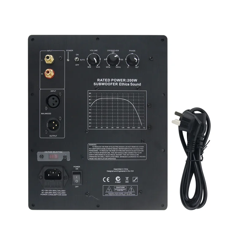 

Theater Audiophile Subwoofer Amplifier Board Plate Amp Subwoofer Ethics Sound Rated 200W Output