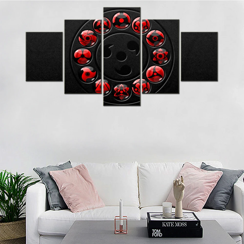 Модульная Картина на холсте HD печать украшение для дома 5 шт. ниндзя Шаринган