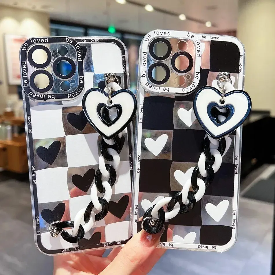 Love Heart Cover Chain ЧЕХОЛ ДЛЯ VIVO V29E V27E V25E V21E V25 V27 Pro V21 V23 V20 SE Y20 Y11 Y36 Y12 Y20i Y20S Y11S Y12S Y02 Y03