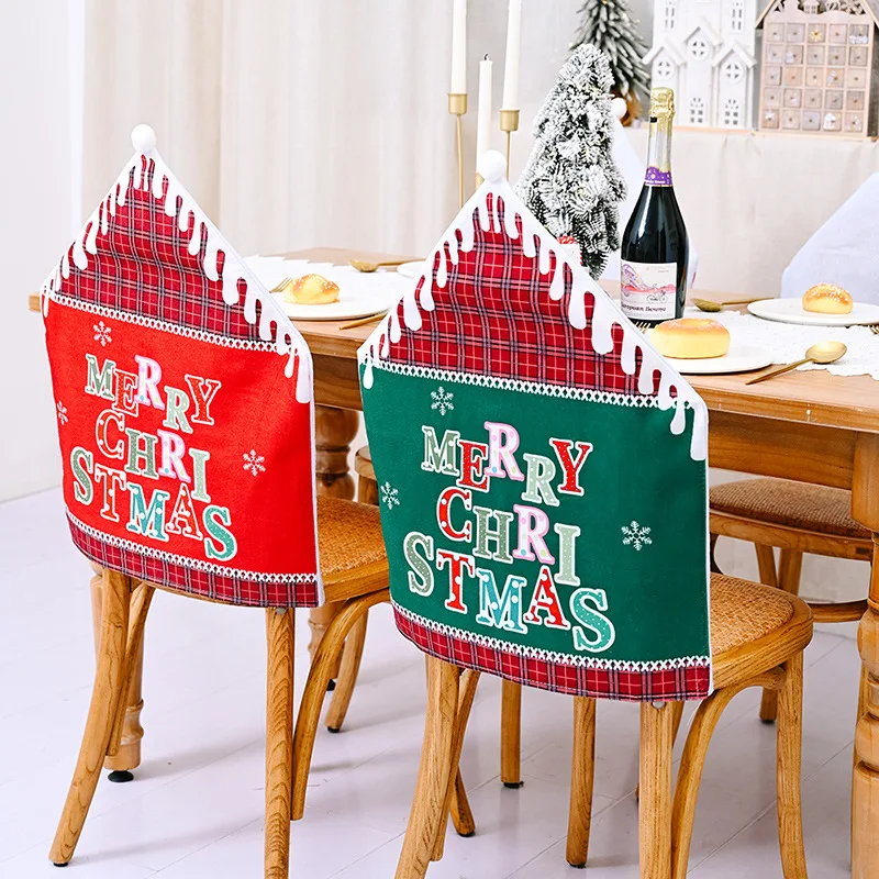 

Home Textile Chair Cover Christmas Decorations Snowflakes Squares Square Restaurants Chairs Covers 2pc/lot