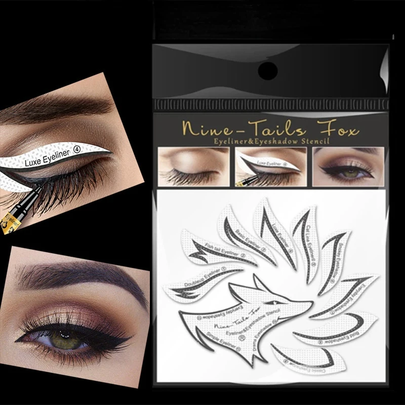 

Non-woven Eye Makeup Stencils Eyeliner Template Shaping Tool Eyebrows Eye Shadow Makeup Template Tool Stickers Card Lazy Useful