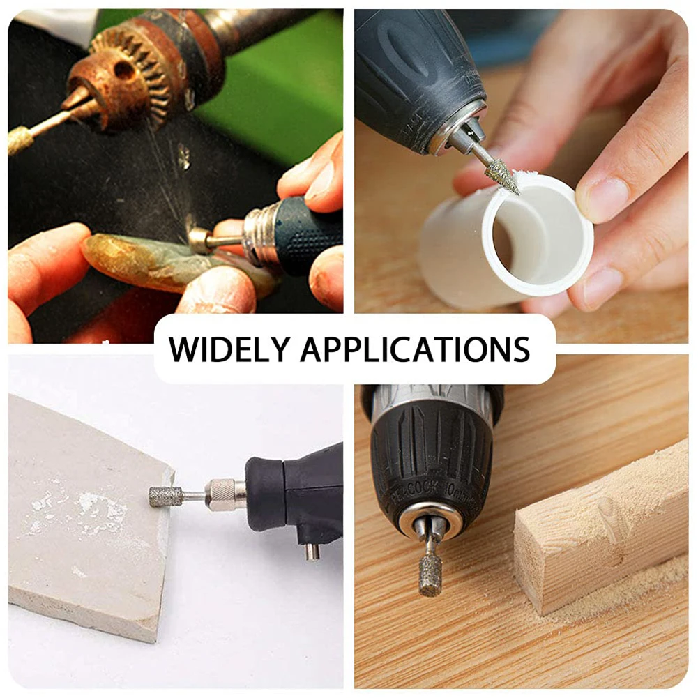 

20 Pcs 6mm Grinding Head Polishing Bit 3mm Shank For Stone Glass Ceramic Carving Rotary Tools Electric Grinder Accessories