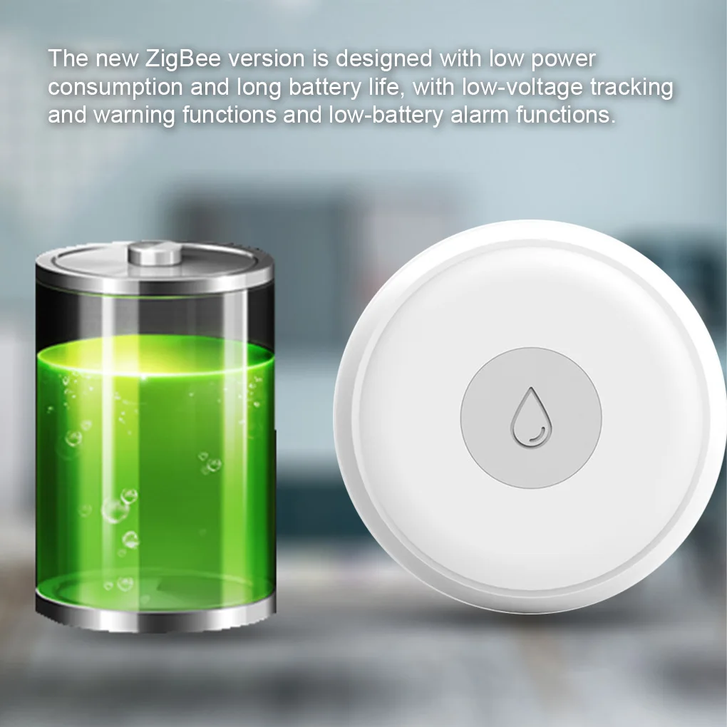 

Tuya Zigbee IP66 Waterproof Smart Flood Sensor Home Bathroom Remote Control Water Leakage Detector Battery Powered