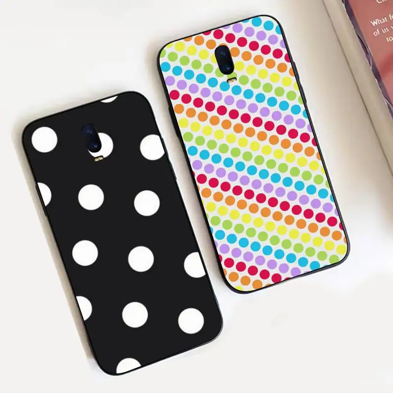

Polka Dot Phone Case For Oppo Reno Realme C3 6Pro Cover For vivo Y91C Y17 Y19 Funda Capa