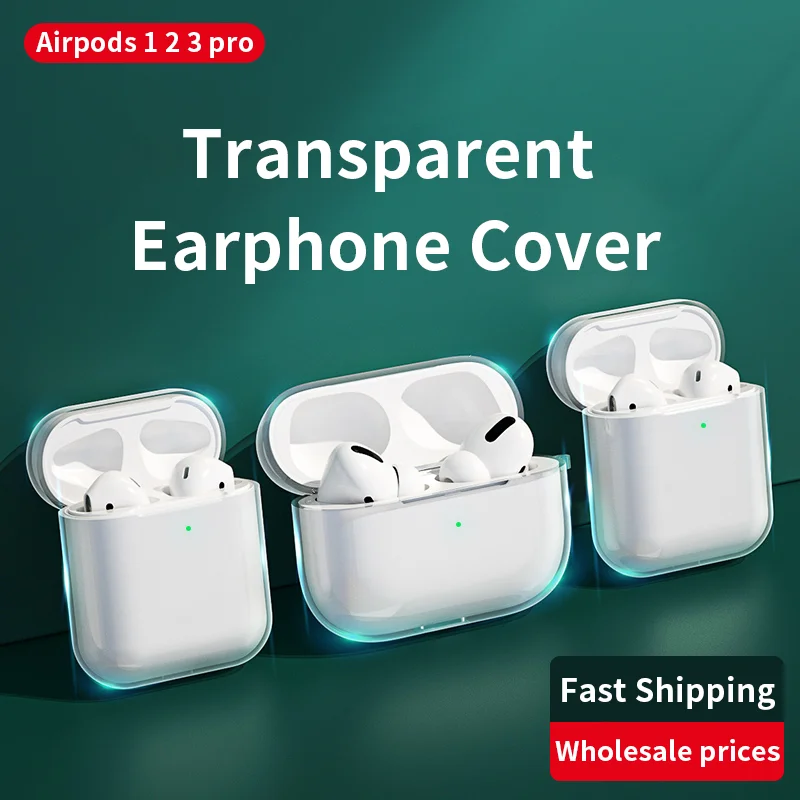 

JOME Simple luxury transparent earphone cover for Airpods 1 2 3 pro TUP Silicone protective case bluetooth earphone case