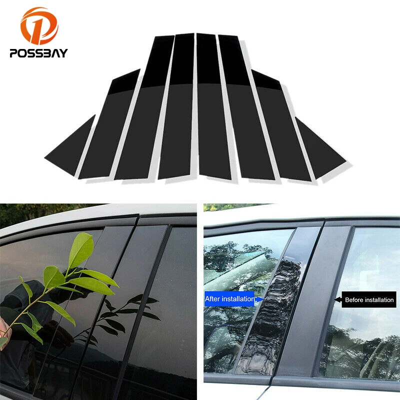 

8Pcs Car Window BC Pillar Posts Door Trim Decal Cover Glossy Piano Black for Nissan Altima 2013-2018 Accessories Exterior Parts