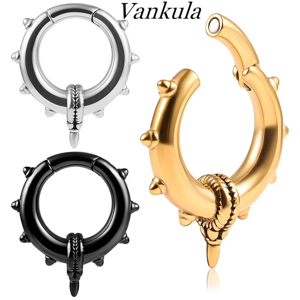 Vankula 2PCS 4g 5mm Fashion Round Coil Ear Weights Hangers Ear Plugs Saddle Plugs Stainless Steel Women Piercing Body Jewelry