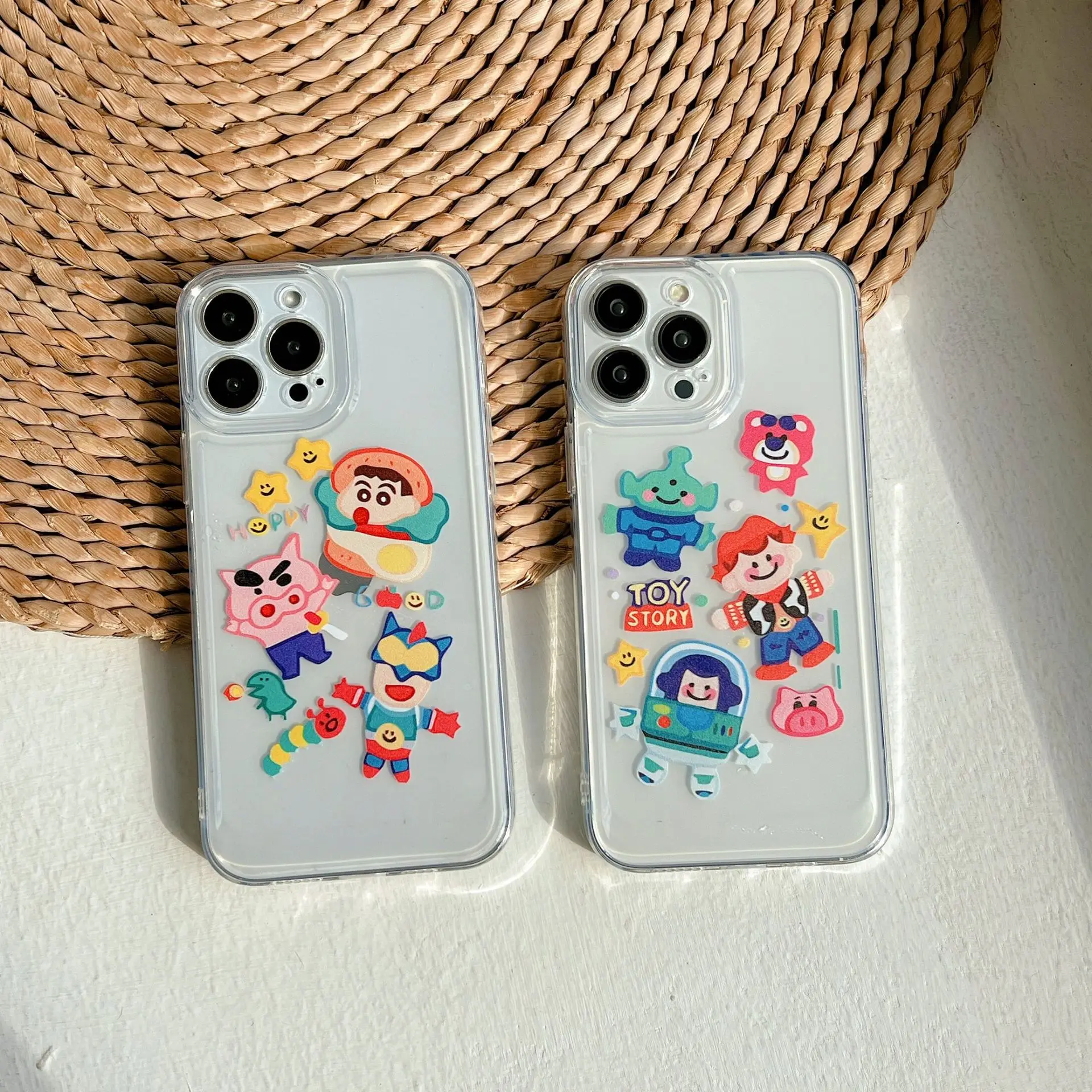 

Transparent Cartoon Robot Phone Case Cover for IPhone 7 8 Plus 11 12 13 Pro X XR XS Max Shockproof Case for IPhone 13 Cases