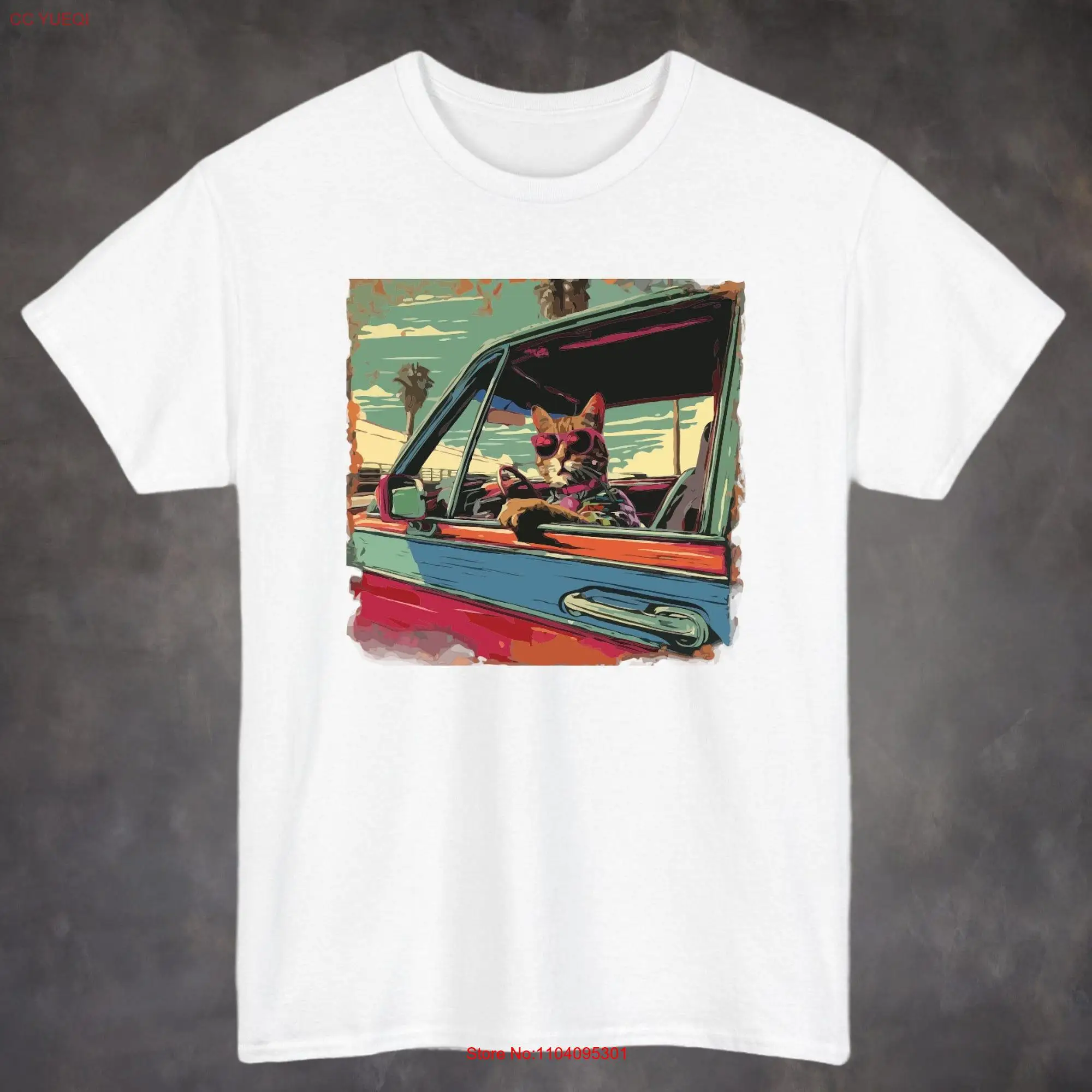 Футболка с изображением кошки в стиле старых школ 90-х годов винтажная