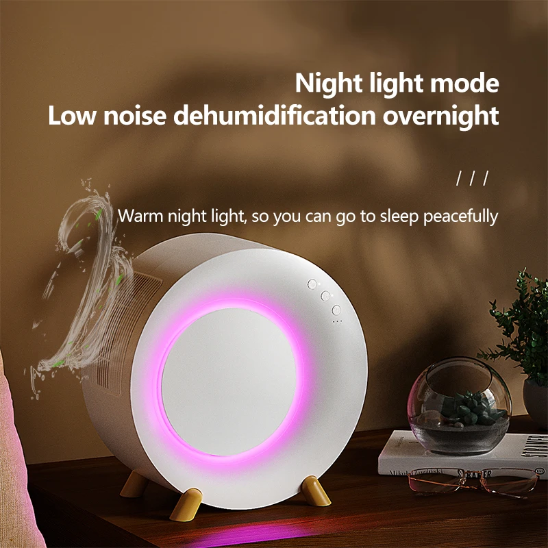 Portable Dehumidifier Moisture Absorbers Air Dryer with 1L Water Tank Quiet Air Dehumidifier with LED for Bedroom Wardrobe Toile