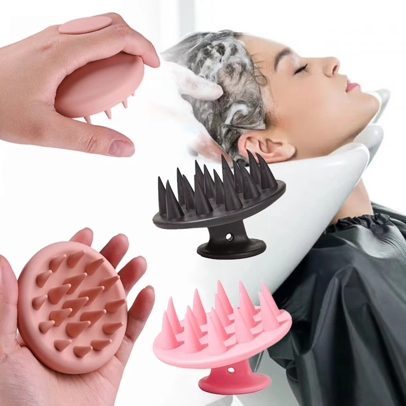 

Silicone Shampoo Brush Head Scalp Massage Comb Hair Washing Comb Bath Shower Brush Body Massage Brush Salon Hairdressing Tools