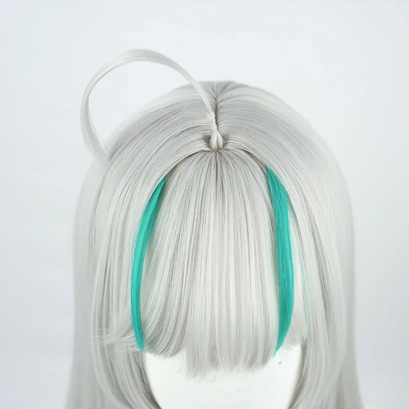Парик для косплея из игры NIKKE Admi косплей богини победы серебристый средней длины