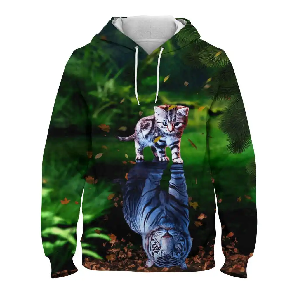 Animal Cat Casual 3D Print Hoodie Pullovers Spring And Autumn Personality Oversized Hoodie Gothic Clothes Sweatshirts