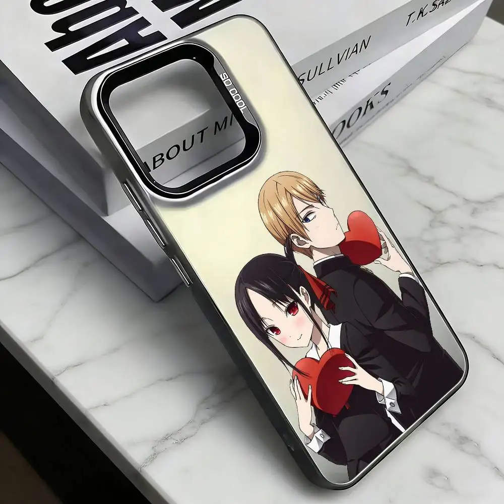 Фото Чехол для телефона Kaguya-sama Love is War-R для iPhone 17, 16, 15, 14, 13, 12, 11 Plus, Pro Max, XS, цветной серебристый чехол-фунда. №3