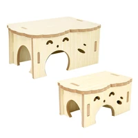 hamster small nest solid wood small house guinea pigs small animals wooden hut drop shipping