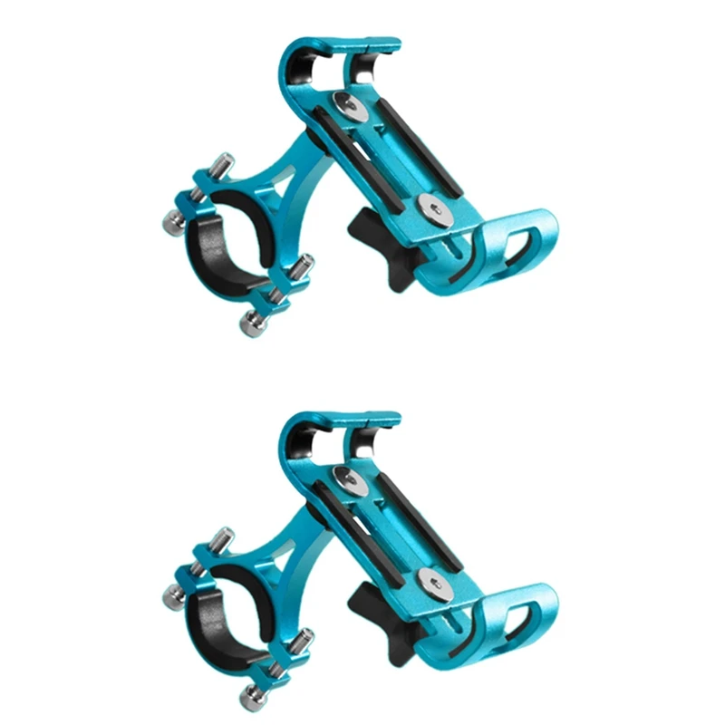 

2X 360 Degree Rotatable Bicycle Mobile Phone Holder Mountain Bike Handlebar Phone Stand,Blue