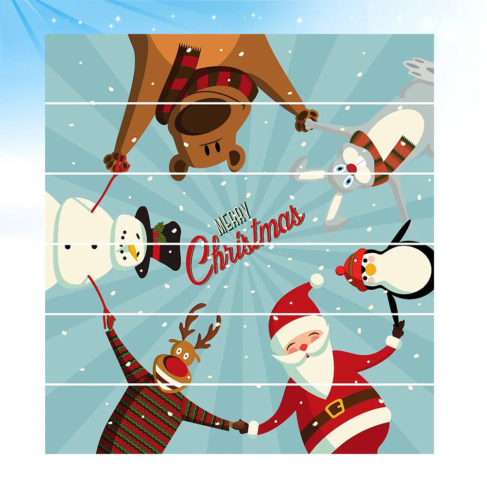 

3D Christmas Door Decal Sticker Removable Wall Mural Wallpaper Window Decal Wall