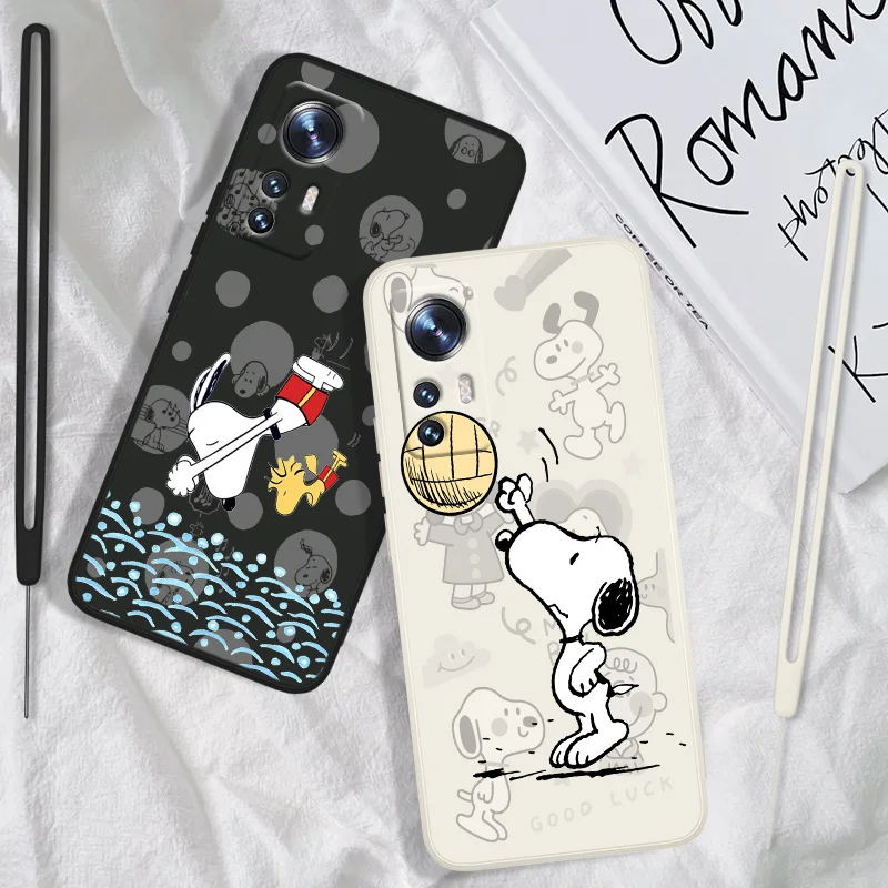 

Snoopy who loves sports For Xiaomi Mi 9 Pro SE 10S 10T Pro Youth 10i 10 Pro 11 Ultra Lite 11i 11 Mix 3 Liquid Rope Phone Case