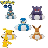 bandai pokemon q version floating swimming ring model cute anime figure gengar pikachu decorate collection childrens toy gifts