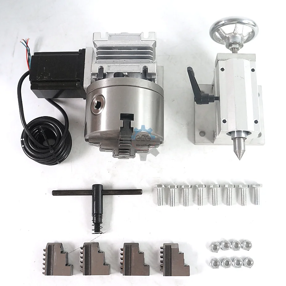 4-осевой вращающийся Расширенный роторный и 3-х кулачковый 80 мм Φ патрон Nema23