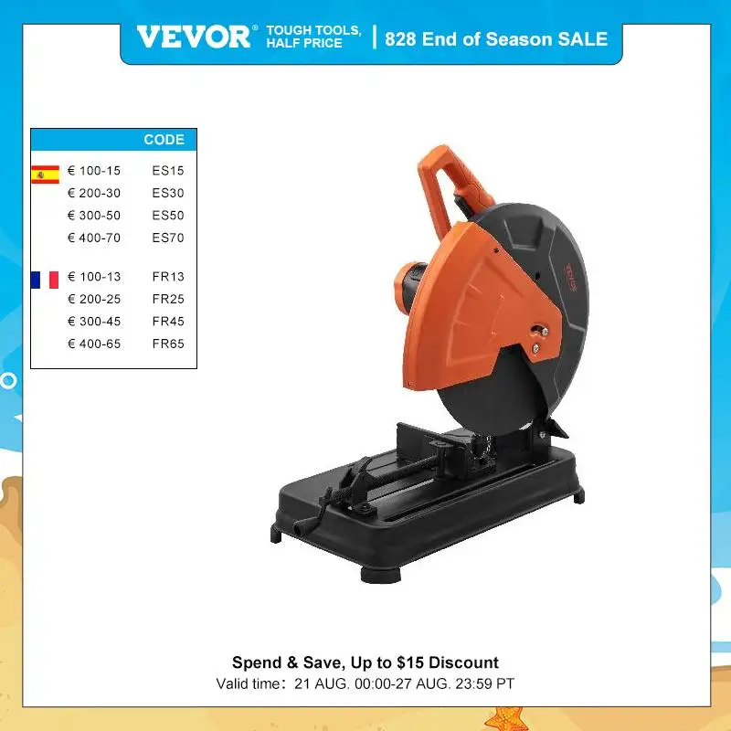 VEVOR 2300W Abrasive Chop Saw 14"/355mm Blade Diameter Cut O