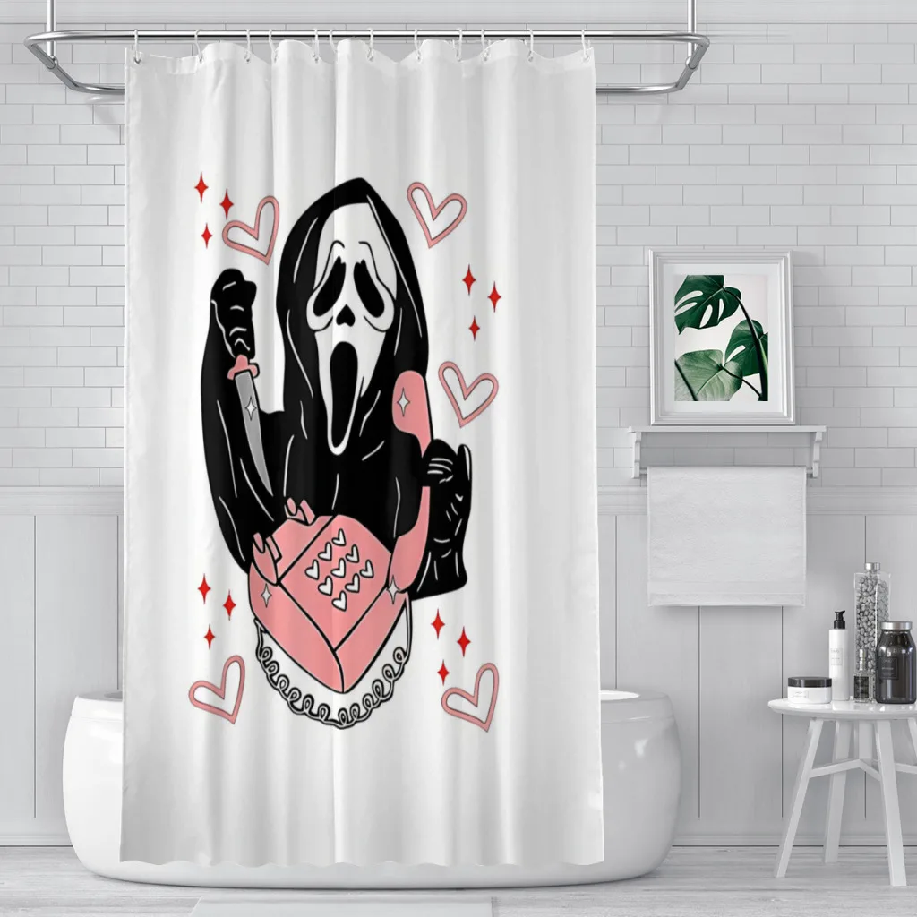 

Calling You Hang Up Shower Curtains Scream Ghostface Horror Film Waterproof Fabric Bathroom Decor with Hooks Home Accessories