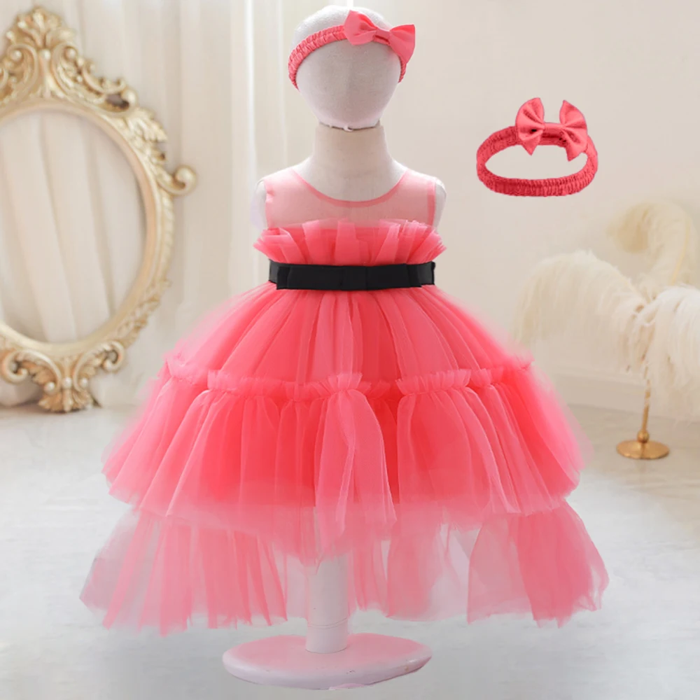 

Toddler 1 Year Baby Girl Princess Dress For Kids Wedding Newborn Birthday Fluffy Tulle Clothes 12 Month Infant Costume Vestidos